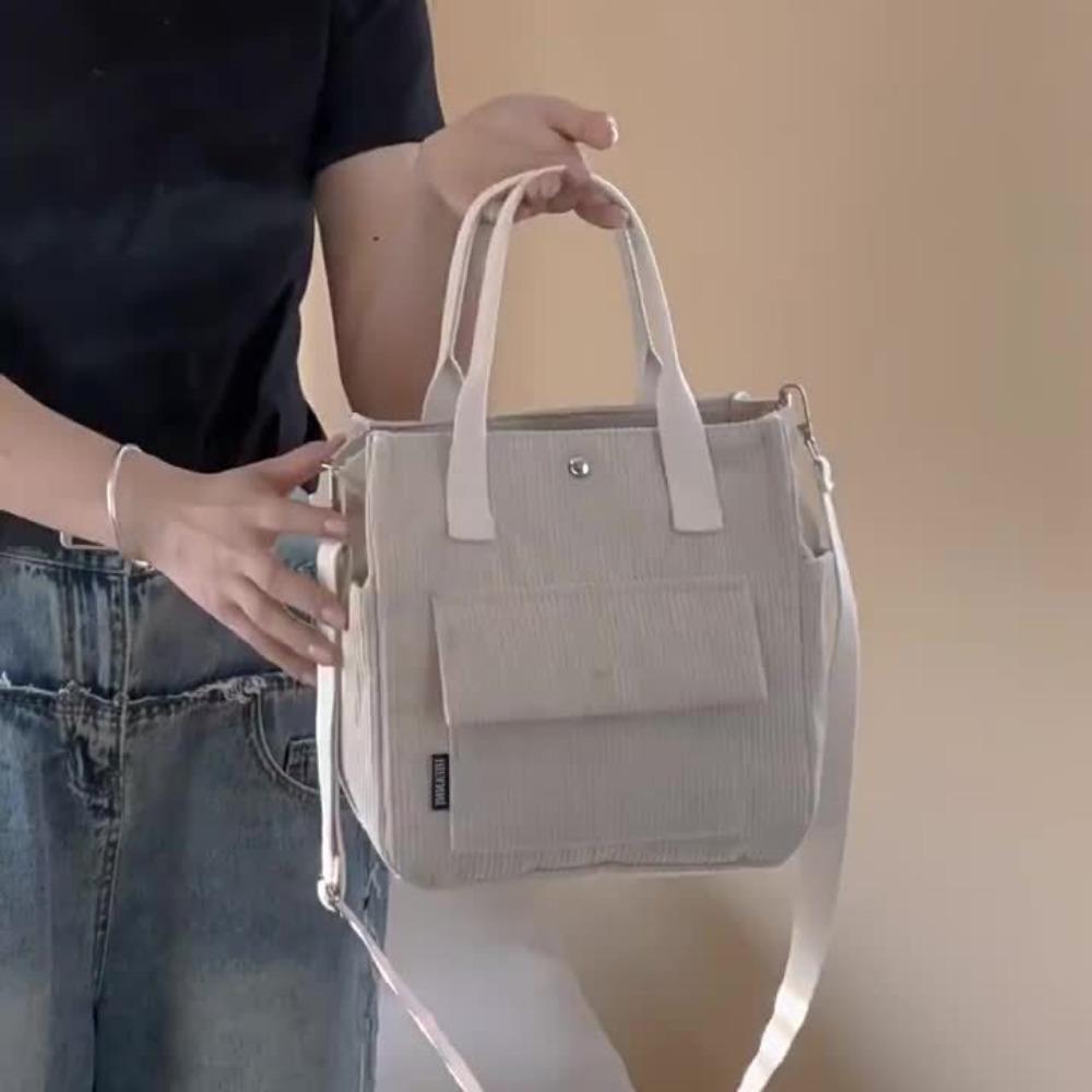Fashionable Corduroy Shoulder Bag, Multiple Pockets, Professional Dry Cleaning Safer - Daily Casual Multifunctional Waist Bag