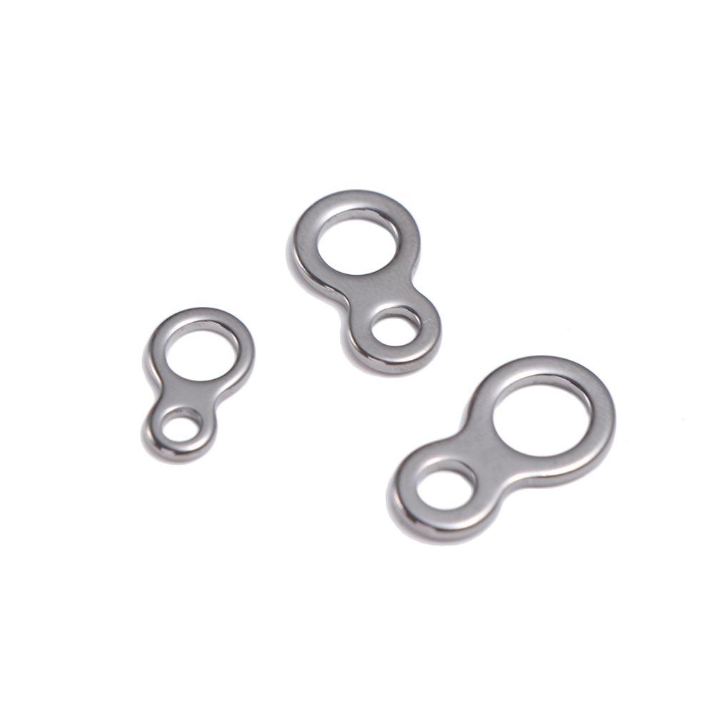 10Pcs Stainless Steel Jigging Rings Swivels Double 8 Hook Connect Rings  Sea Fishing