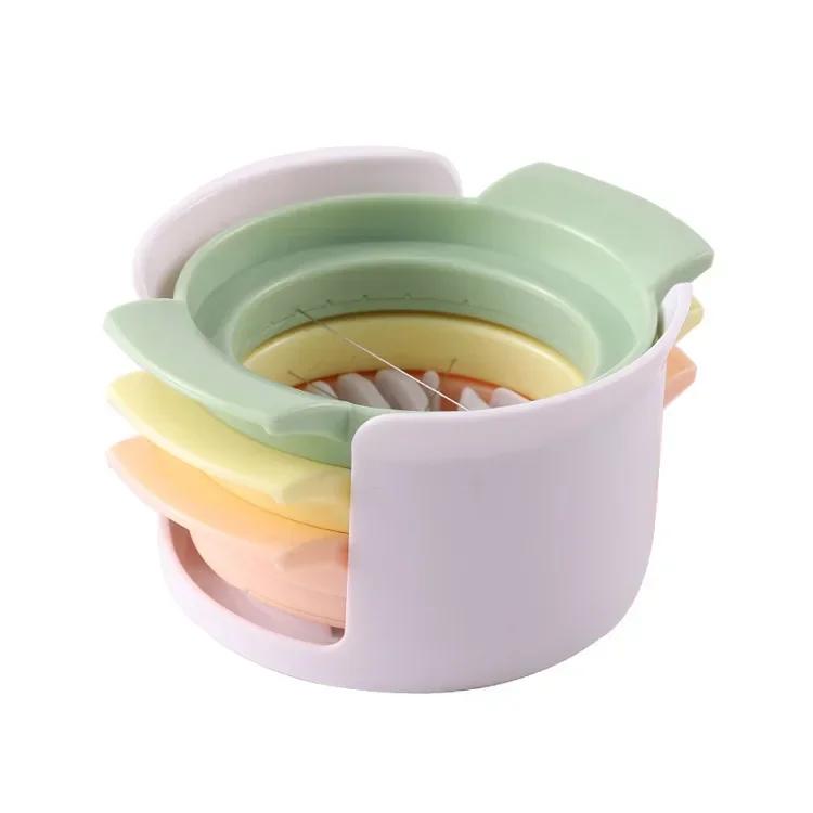 3 In 1 Egg Slicer Fancy Splitting Stainless Steel Egg Cutter Mold Multifunctional Kitchen Gadgets Ham Slicing Kitchen Accessorie