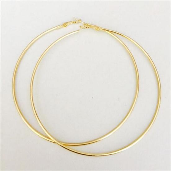 Women Big Circle Charm Statement Hoop Earrings Evening Party Jewelry