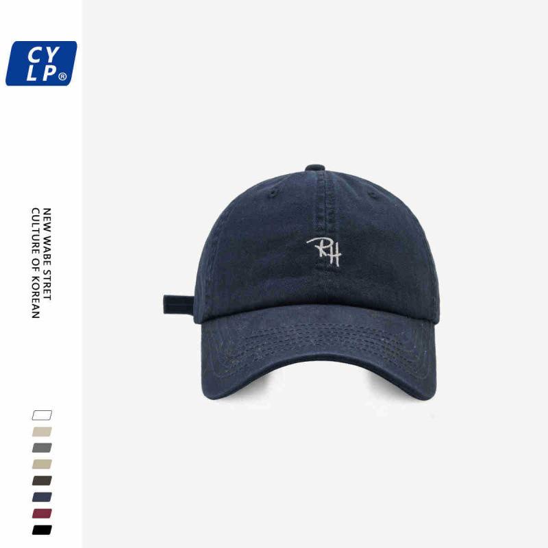 Hat men's and women's street tide brand letter embroidery baseball cap summer couple simple and versatile cap showing small face