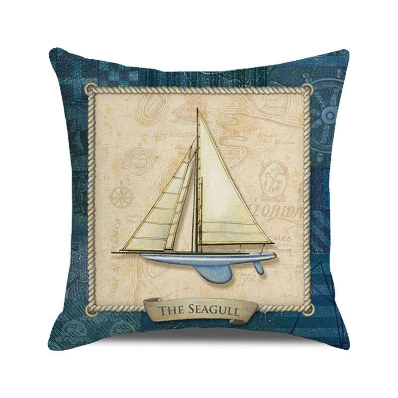 

45x45 см морская звезда, шезлонг, парусная лодка, тапочки, наволочка с принтом, обивка, наволочка, чехол для подушки в морском стиле 50x50cm