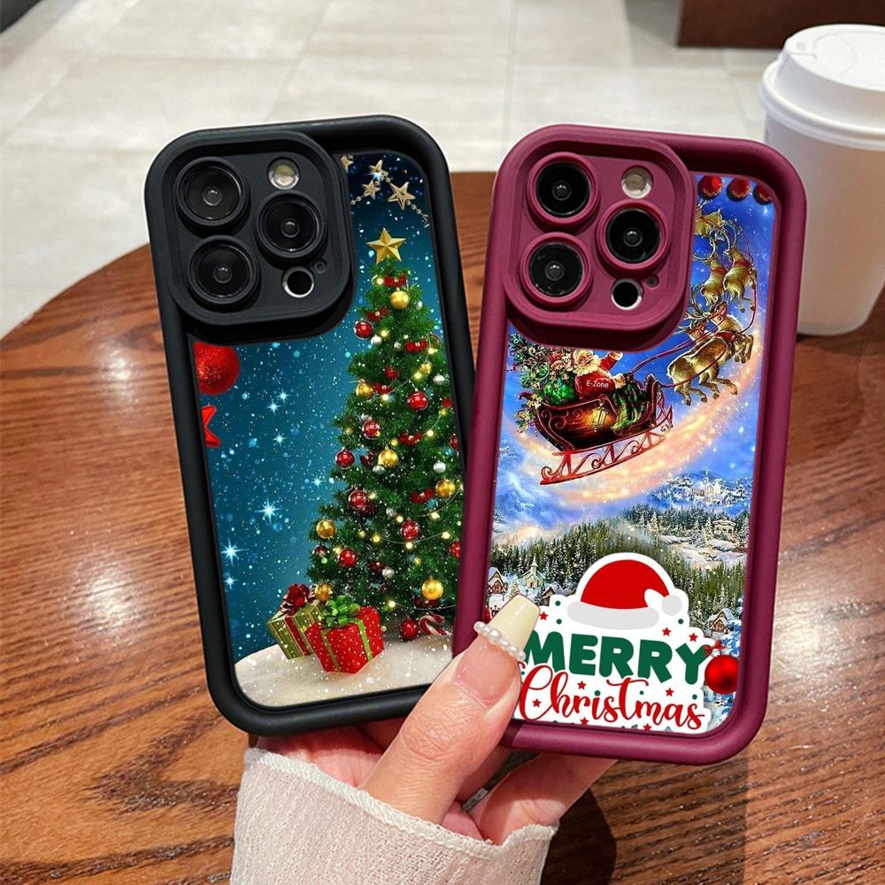 Měkké pouzdro Sky Eye Ladder pro Samsung A06 A15 A25 A35 A55 A14 A24 S23 S24 FE Všechny modely Samsung Pouzdra na telefon NY41 Vánoční stromeček Santa Claus
