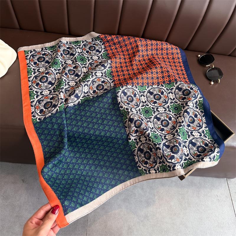 New Cashew Print Female Neck Scarf Cotton Linen Feeling Women Hair Scarves Foulard Head Band Shawls Wraps Neckerchief Bandana