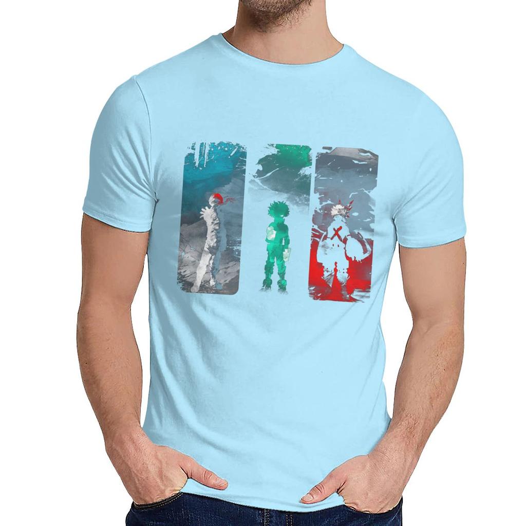 Male Hero Power My Hero Academia T Shirt Natural Cotton Anime Round Neck Hip Hop Tee