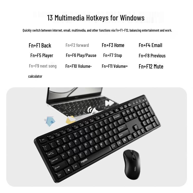 Rapoo X2800S Kabellose Tastatur- und Maus-Kombination