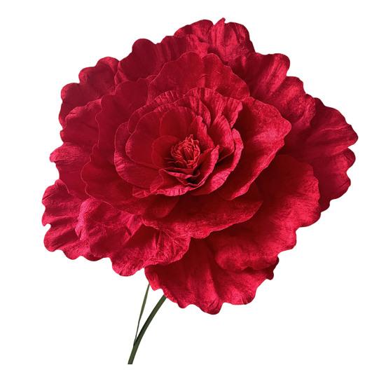 Large Artificial Peony Realistic Giant Fake Silk Flower Head with Stem Home Office Wedding Party Floral Arrangement Decoration