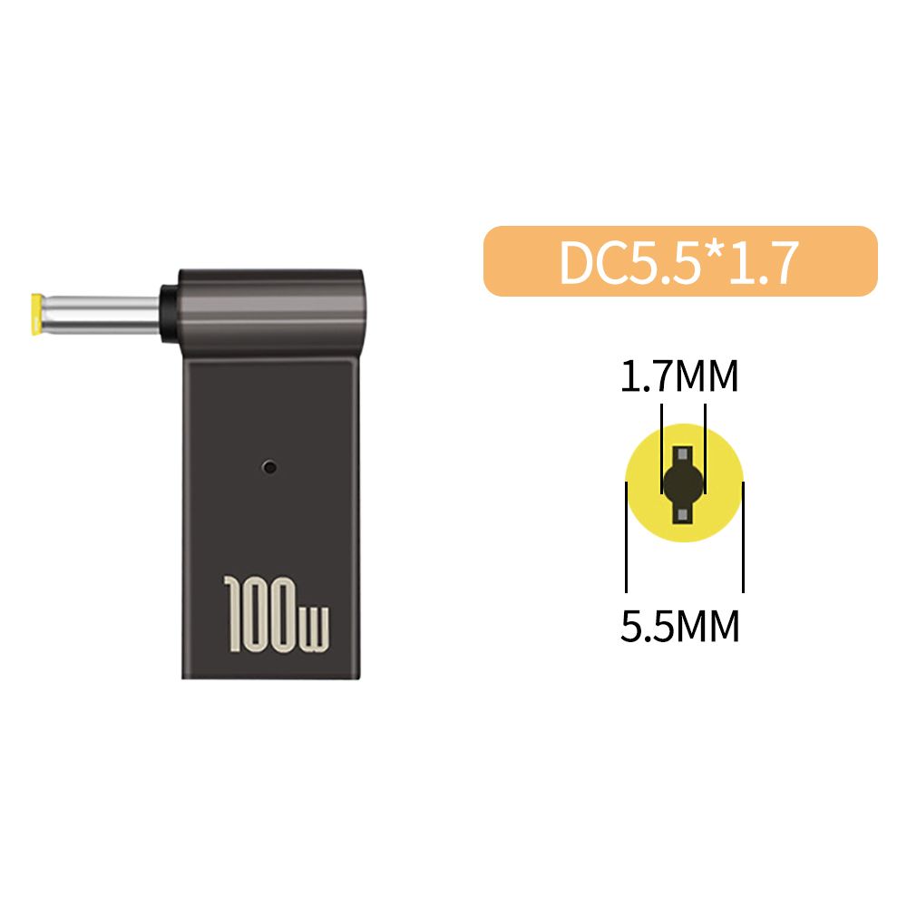 100W 5A spouštěcí konektor ze slitiny zinku Konvertor PD se světelnou hlavou DC na typ C samičí napájecí adaptér