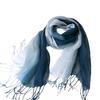 Gradual Change Color Hanging Dye Scarf Japanese Literary And Artistic Versatile Temperament Fringed Hemp Silk Scarf Women Solid Color Linen Scarf
