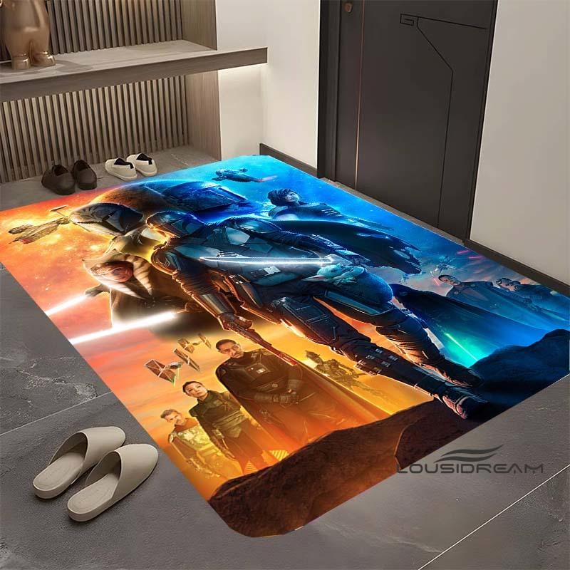 Kober s motivem Star Wars, vhodný do obývacího pokoje, retro vzor galaxie, vesmírné hvězdolety, velká protiskluzová rohožka, koupelnová předložka, domov