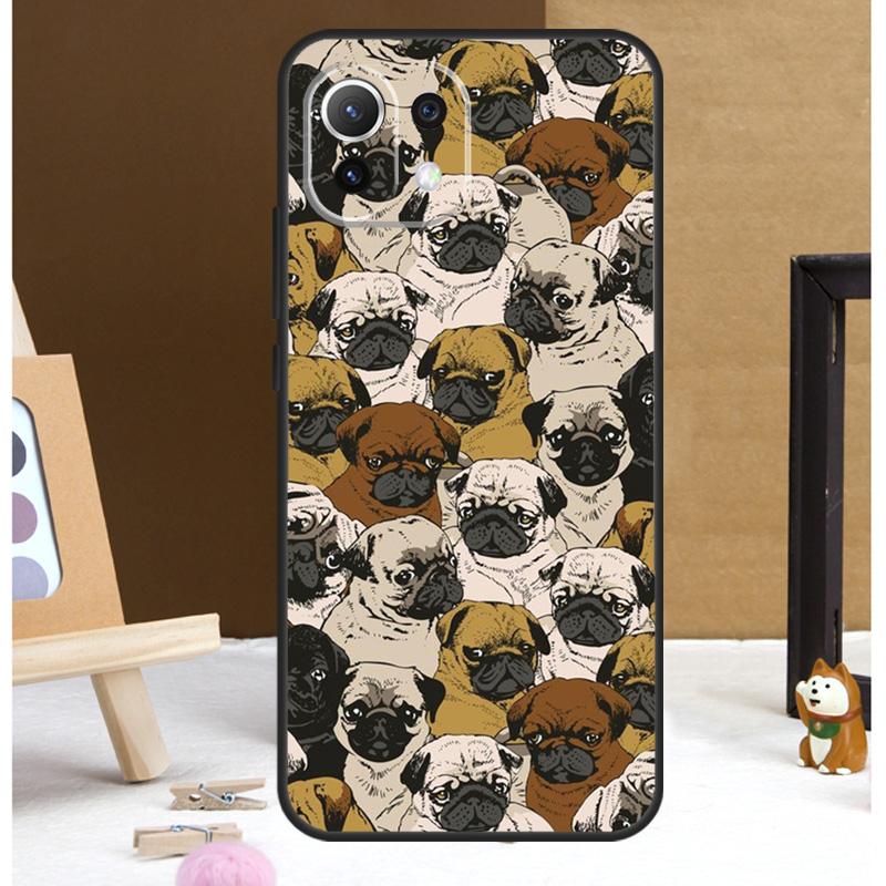 Süße schwarze Mops Hund Hülle Für Xiaomi 15 14 Ultra 13T 14T 15T 17 Pro Max POCO F7 Pro F5 F6 X5 X6 X7 F8 Ultra Abdeckung