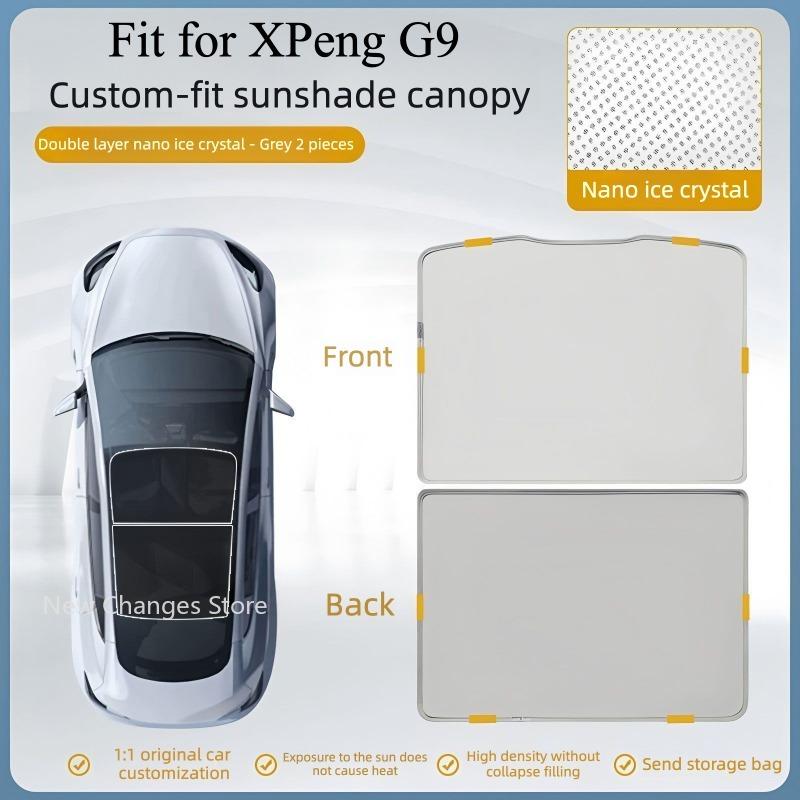 For XPeng G9 2023-2026 Front Windshield Sun Visor Roof Skylight Ice Cloth Sun Shade UV Protection Car Cooling Modify Accessories