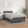 Exclusive House - Bed Slat Base with Grey 120x200 Cm Faux Leather Mattress