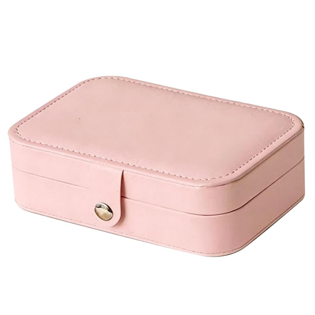 Travel Jewelry Box PU Leather Soft Velvet Lining Small Jewelry Case Portable Earrings Rings Necklaces Organizer Roseate