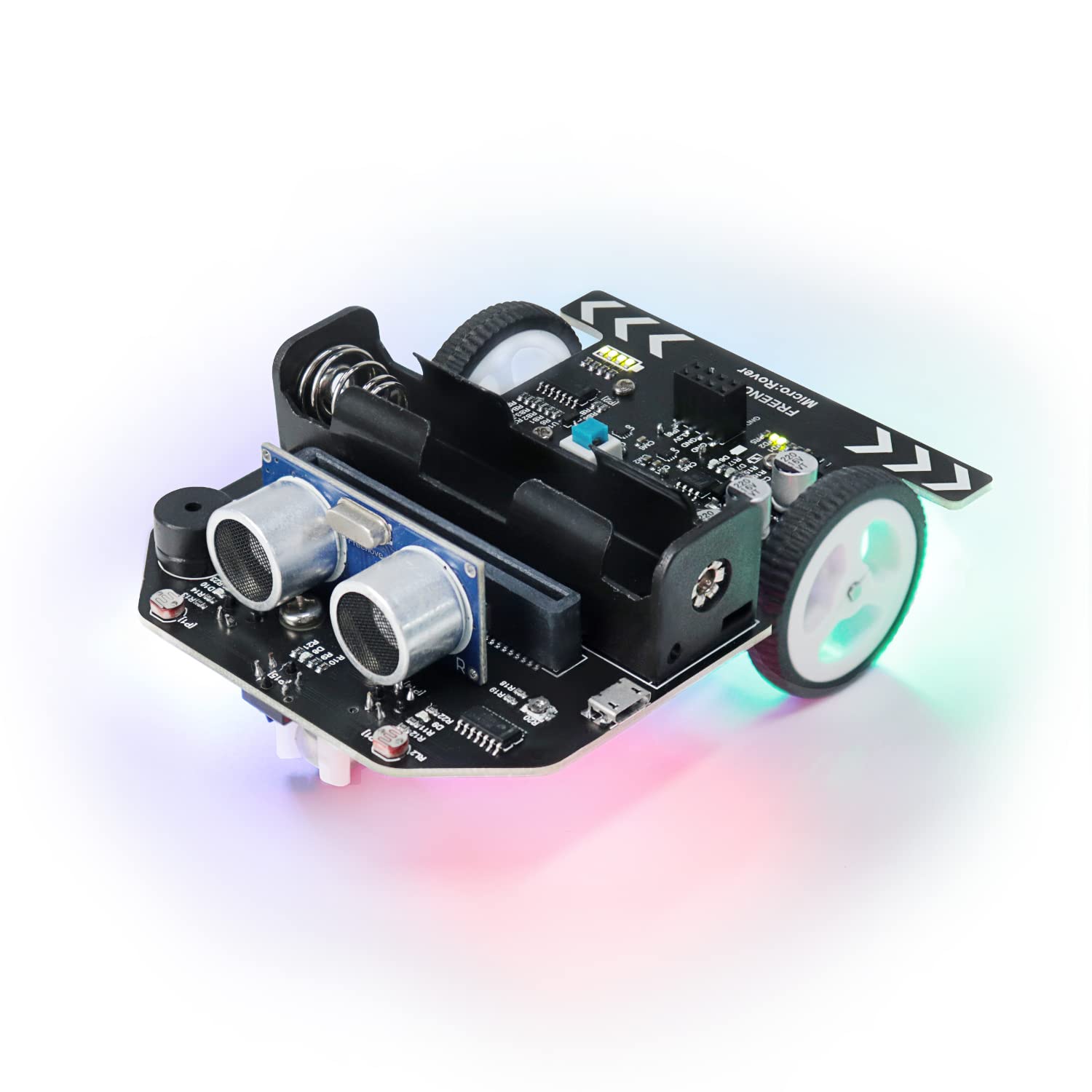 

Набор Freenove для BBC, совместимый с V1, линия света для обхода препятствий, пульт дистанционного управления, мелодия, разноцветные блоки и код Python, MicroRover microbit (продается отдельно, &