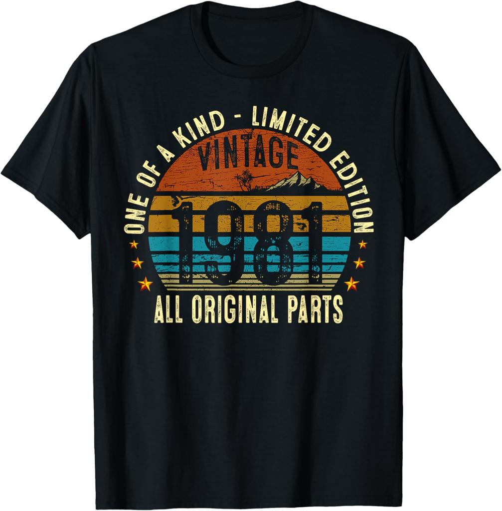 Est 1981 Limited Edition 45th Birthday Vintage 45 Year Old TShirt Retro Vintage Clothes Tops Round Neck Graphic T Shirts