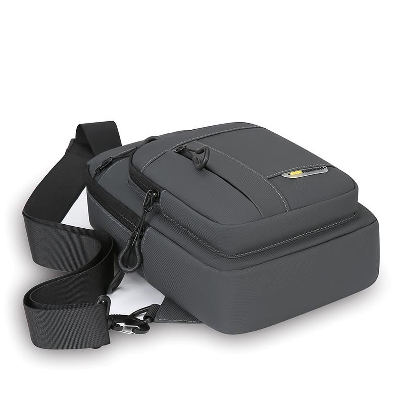 Multi-Layer Men's Chest Bag Handbag Solid Color Shoulder Bag