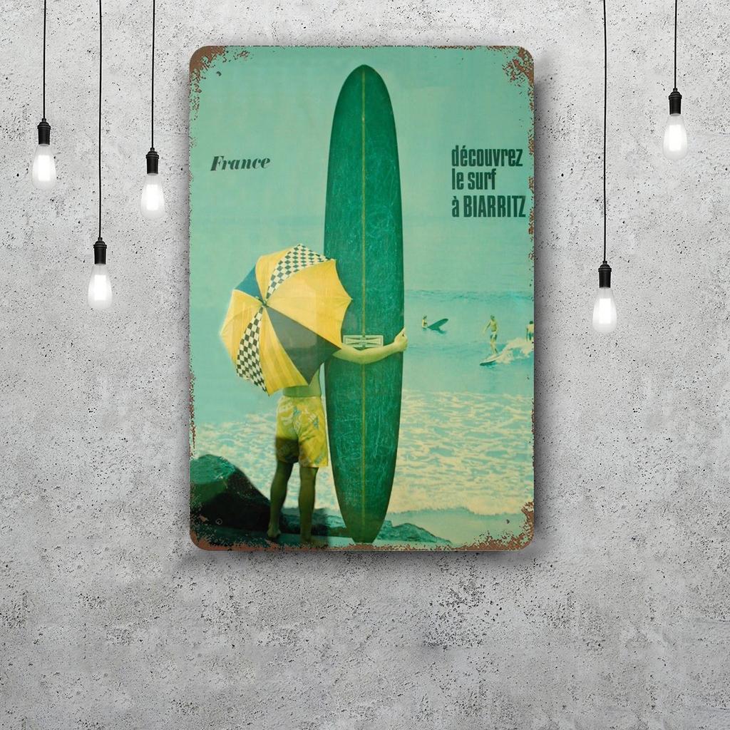 surfing Vintage Metal Tin Signs Posters Decor Retro Metal Plaque Wall Art Decor for Garage Bar