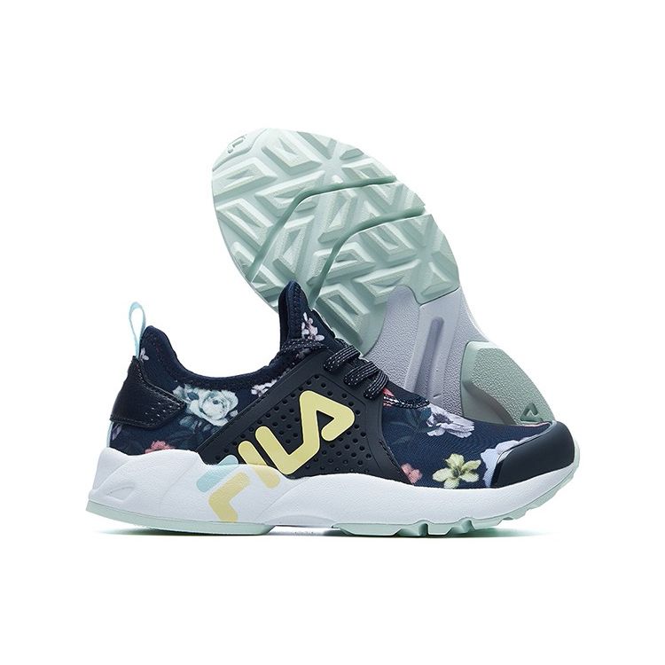 Fila Fpf Series Retro Sports Fabric Mid-Top Running Shoes Women Sneaker Black White Yellow F62W021103FNG