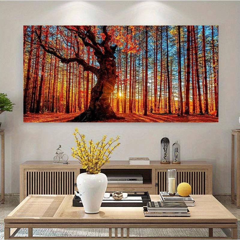 Nature Sunrise Forest Trees Canvas Painting Posters and Prints Landscape Wall Art Pictures for Modern Living Room Cuadros Decor