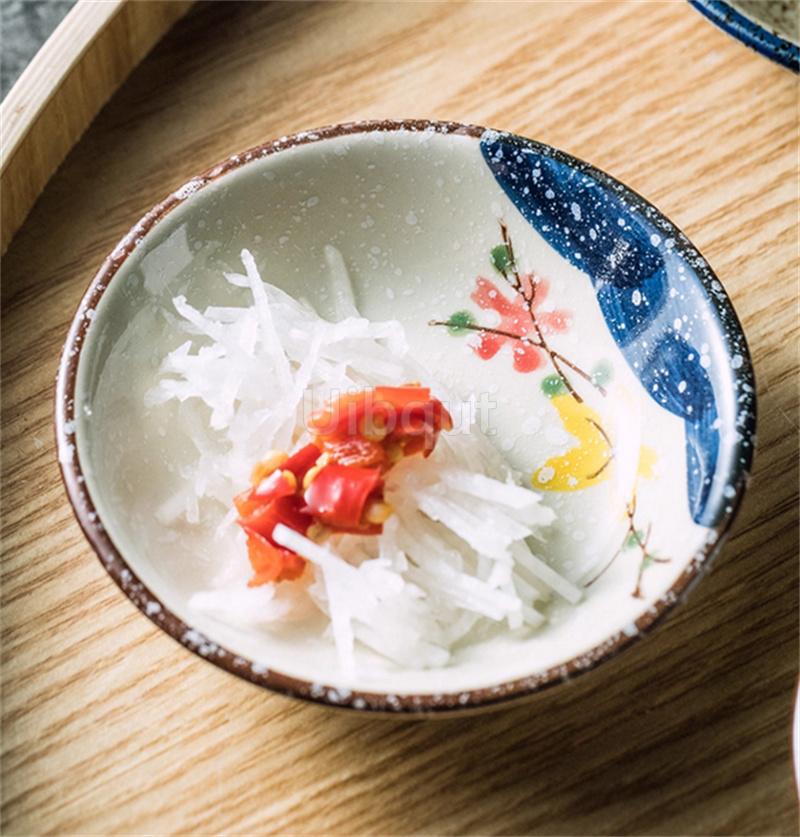 Ceramic Seasoning Small Dish Japanese Willow Porcelain Pepper Taste Dish Round Small Plate Dipping Saucer Dish Kitchen Tableware