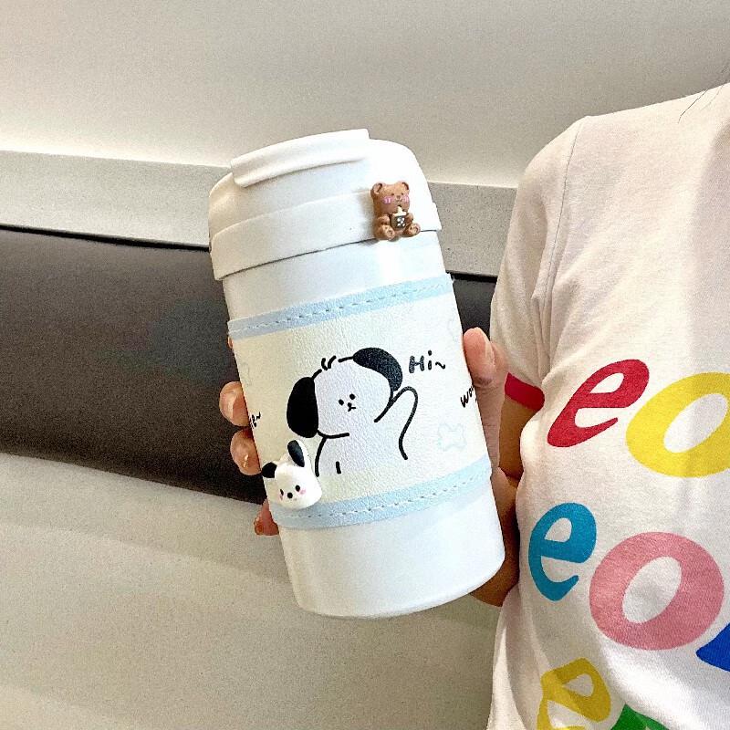 MRSIKEY Hi Doggy Dual-Drink 500ml Insulated Coffee Mug