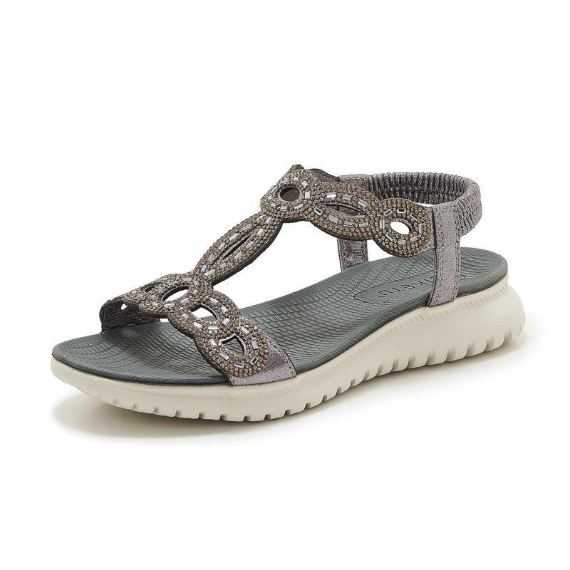 Fashion Plus Size 35-42 Shoes for Women Summer Elegant Women Platform Wedges Comfortable Rhinestone Sandalias De Mujer Beach Shoes
