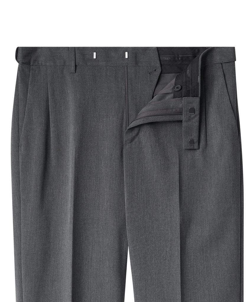 MUSINSA STANDARD Lightweight Wide Hidden Banding Crop Slacks [Medium Gray]