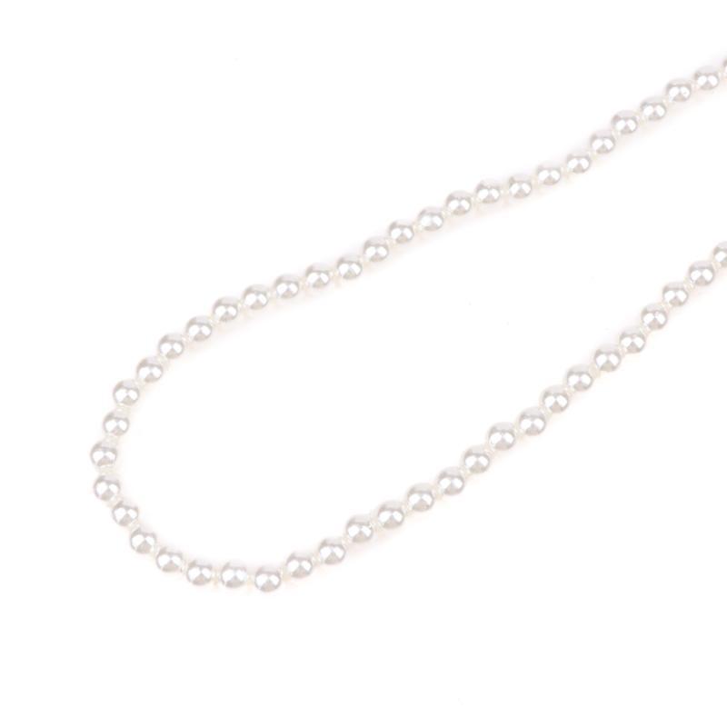 Long Cream Glass Necklace For Women Imitation Pearl Party Jewelry Fashion Accessories Multi-Layer Sweater Beads Chain