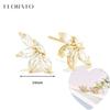 925 Silver Ear Needle White Zircon Butterfly/Water Drop Hoop Earrings Drop Earrings For Women Fashion Wedding Jewelry