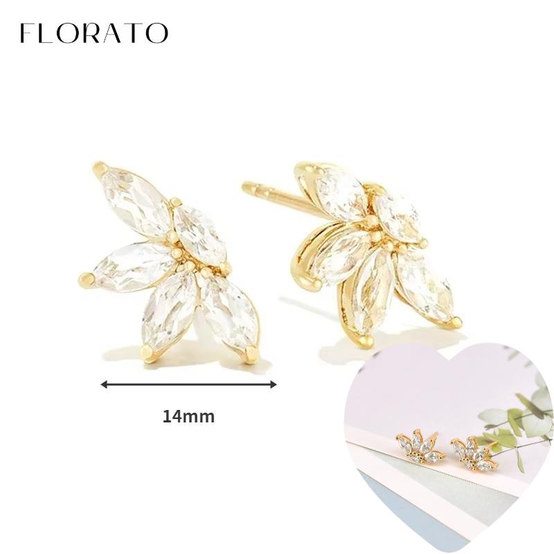 925 Silver Ear Needle White Zircon Butterfly/Water Drop Hoop Earrings Drop Earrings For Women Fashion Wedding Jewelry