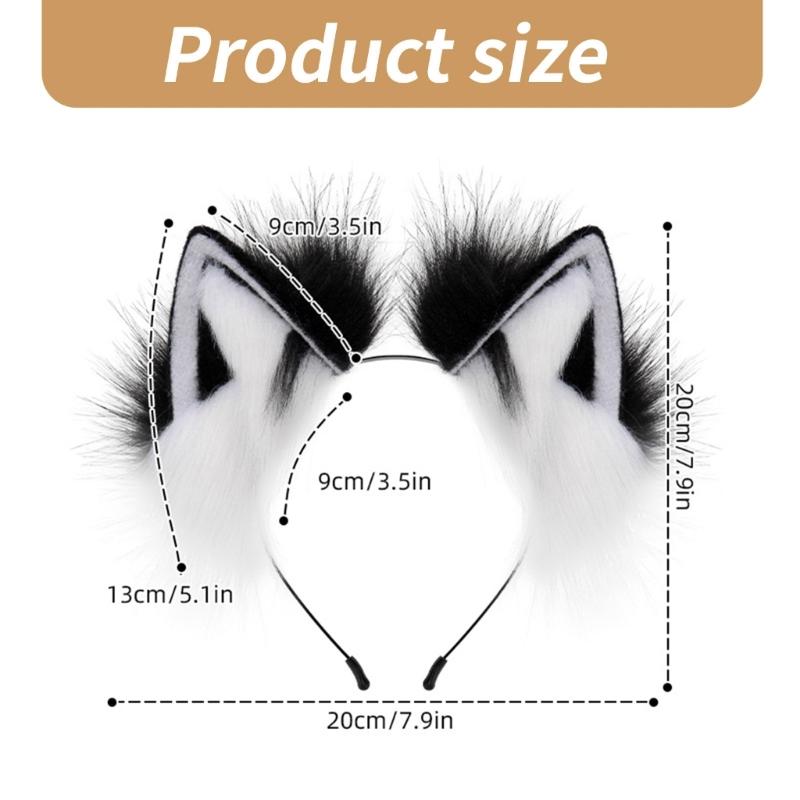 Realistic Foxes Ear Headbands Carnivals Party Plush Headpiece Movie Enthusiasts Party Role Play Animes Makeup Hairband