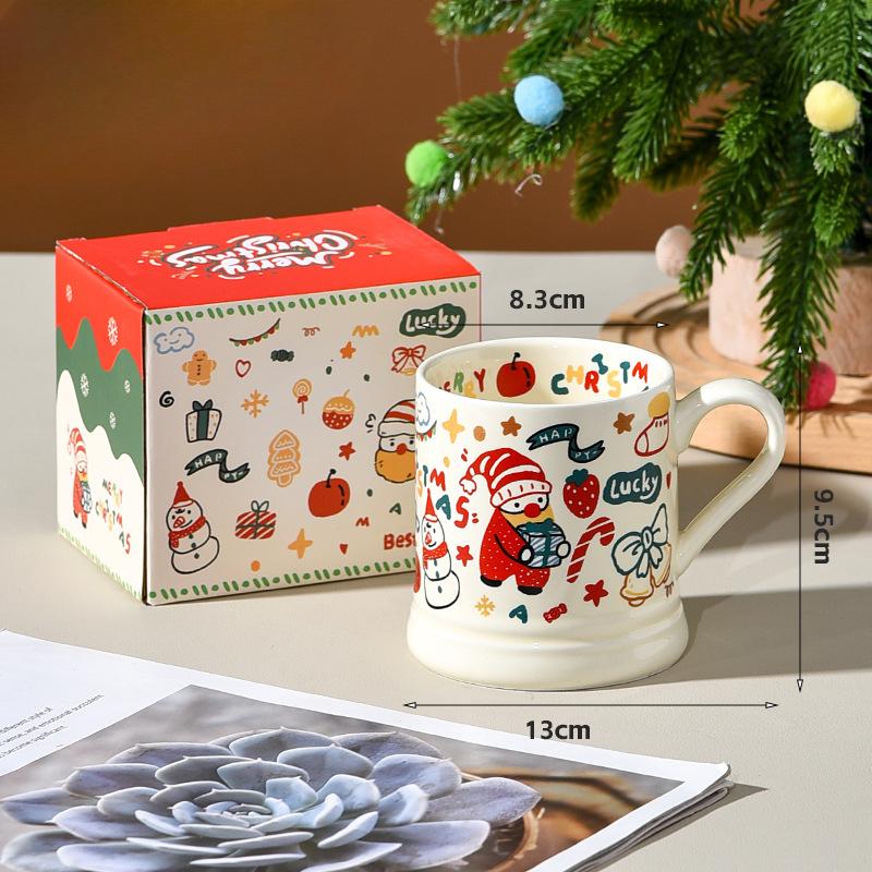 

Санта Клаус Дудл Французская Кружка Девушка Подарок Мультяшная Чашка для Воды Кофе Милая Красивая Чашка Керамическая 370ml