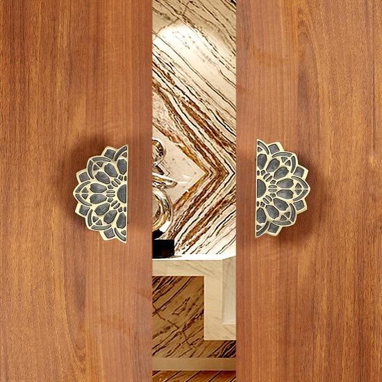 Türgriffpaar aus Messing im Mandala-Stil, 15,24 cm, Türdrücker für Haupttür, Griffe Standard, 2 Stück