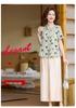 Mom's Chinese Style Summer T-Shirt & Two-Piece Set for Middle-Aged and Elderly Women - New 2026 Design