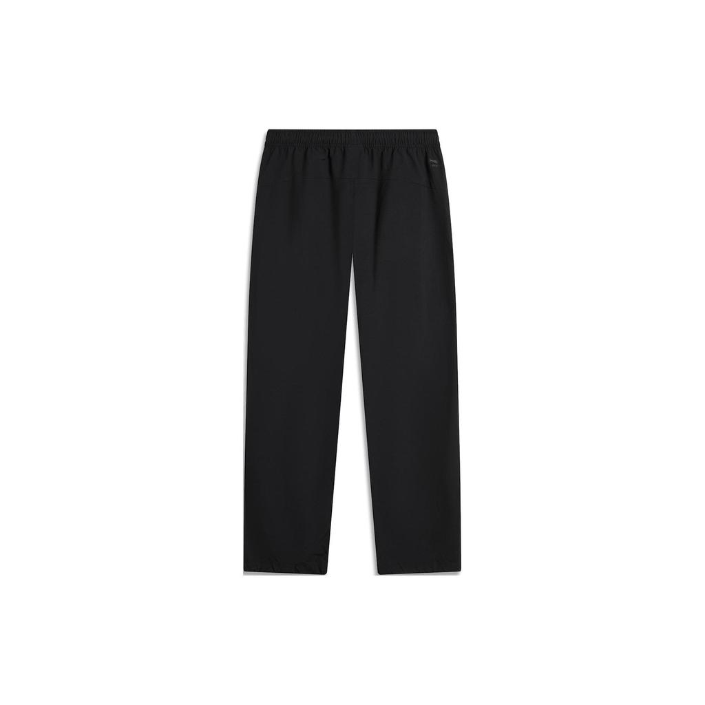Li Ning CF Casual Solid Color Mid Waist Straight Leg Sports Pants Men bottoms Black AYKU627-1
