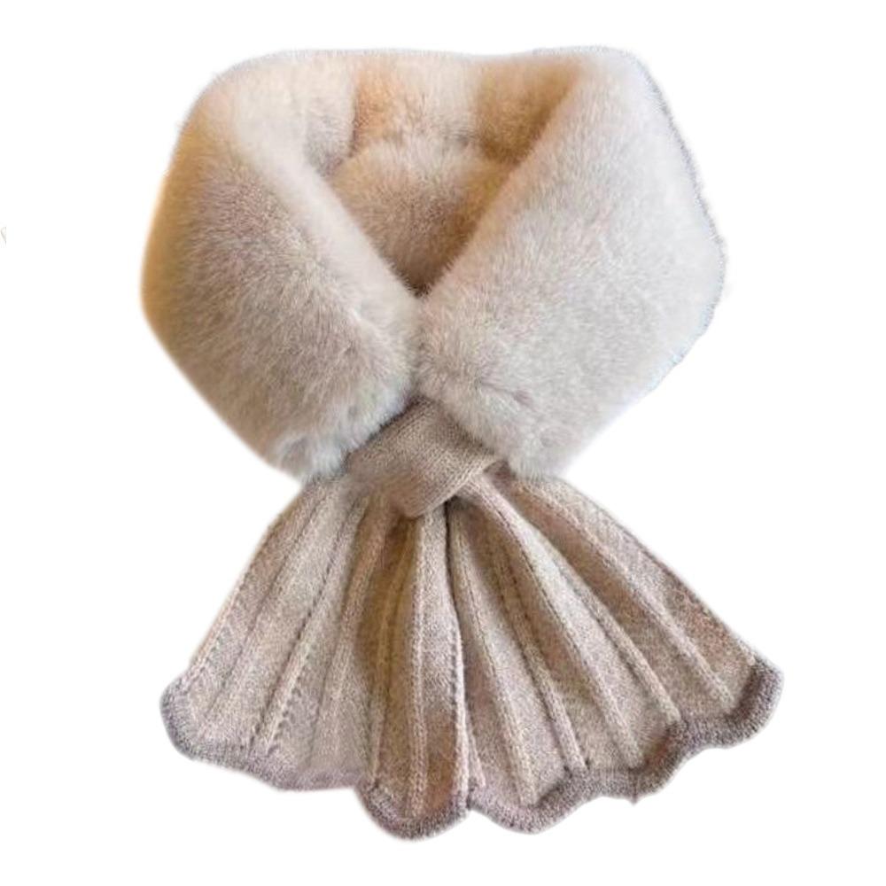 Comfortable Faux Rabbit Hair Winter Scarf Thick Soft Knit Scarf Windproof Silky Neck Guard Scarves Outdoor Neckwear