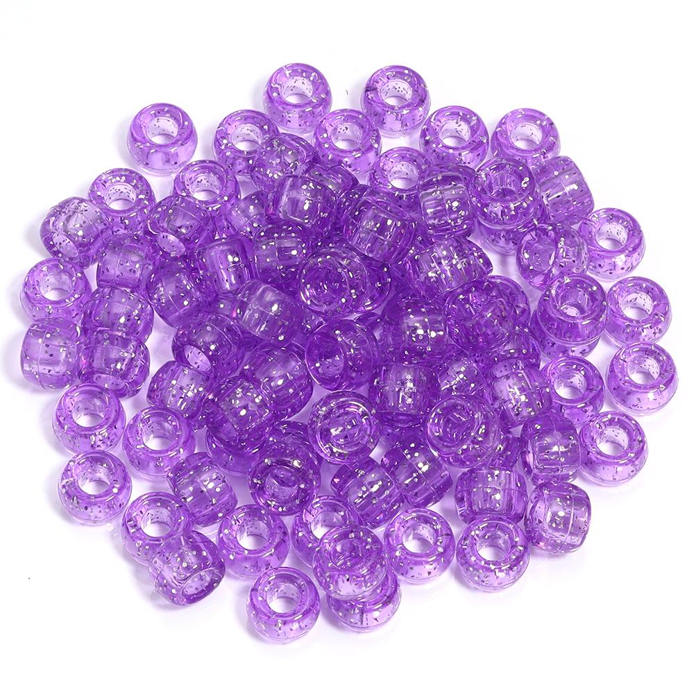 200pcs/lot Colored Acrylic Big Hole Beads For Jewelry Making Loose Spaced Round Bead DIY Bracelet Necklace Accessories Wholesale