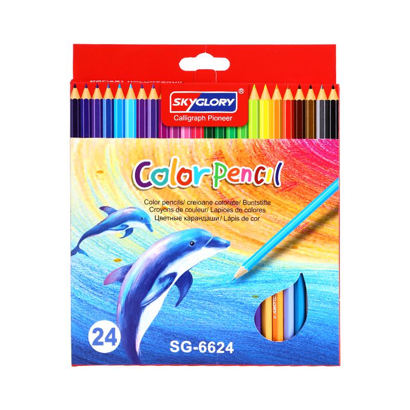 Eco-Friendly Hexagonal Oil-Based Colored Pencils - 48 Color Set for Students