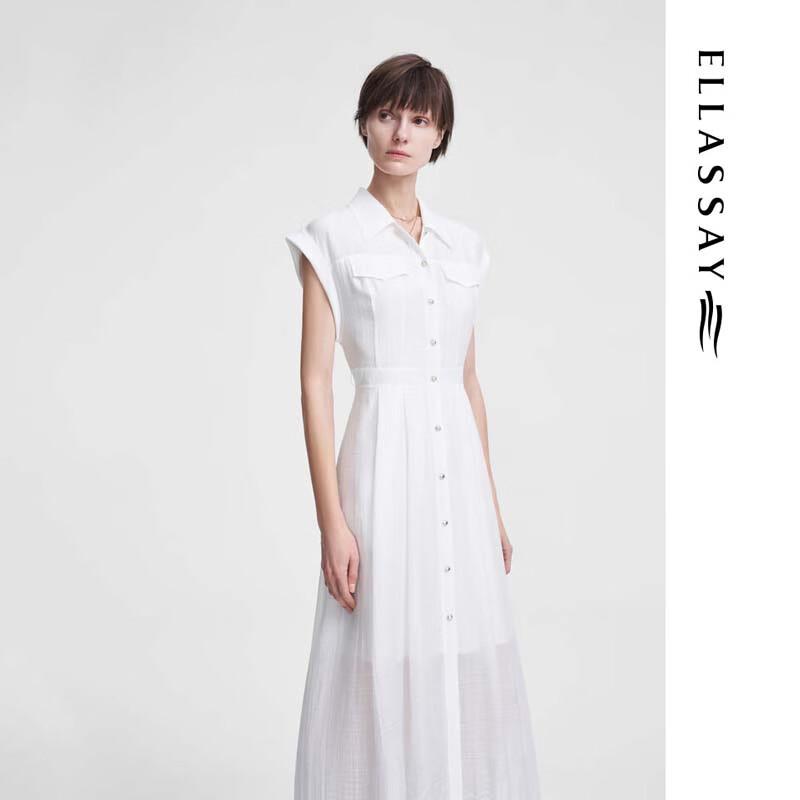 ELLASSAY Women's Elegant Sleeveless Shirt Dress