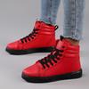 Fashion Spring Fashion Red Men's Sneakers High Top Skateboarding Shoes for Men Casual Shoes Unisex Waterproof Leather Sneakers for Women
