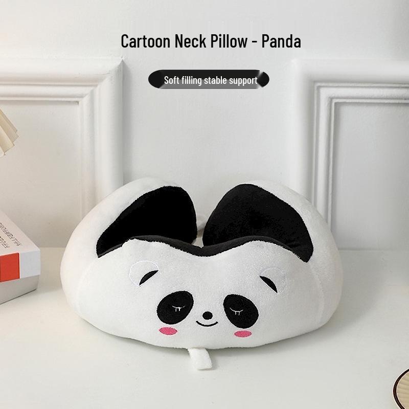 Cartoon Portable U-Shaped Neck Pillow - Foldable & Multifunctional for Travel