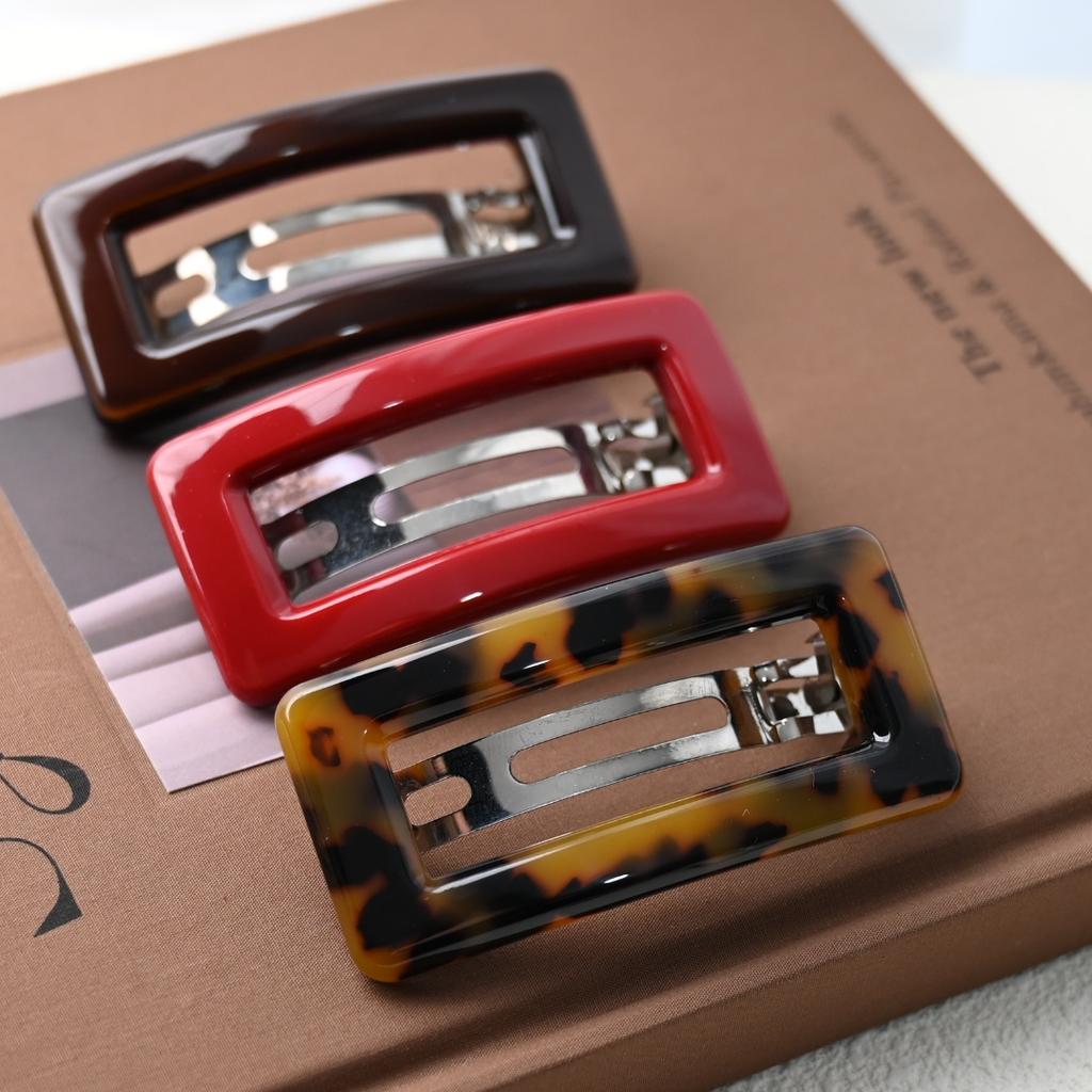 Módní francouzské sponky do vlasů acetátové sponky do vlasů pro dívky a ženy ozdoby do vlasů do culíku obdélníkového tvaru vlasové doplňky