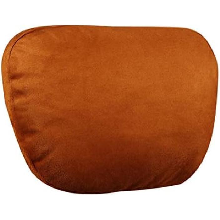 2pcs Car Headrest Maybach Design S Class Ultra Soft Pillow Suede Fabric for Mercedes-Benz 2919cm Back Cushion Accessories (Beige)