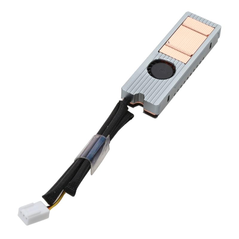 Aluminum +Copper M.2 2280 SSD Heatsinks with  Fan 10000RPM Double-Sided Silicone Pads  NVME Solid Disk Heatsink