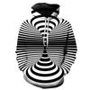 Unisex Oversized Hoodie With Black White Abstract Spiral 3D Digital Print Loose Fit Casual Wear