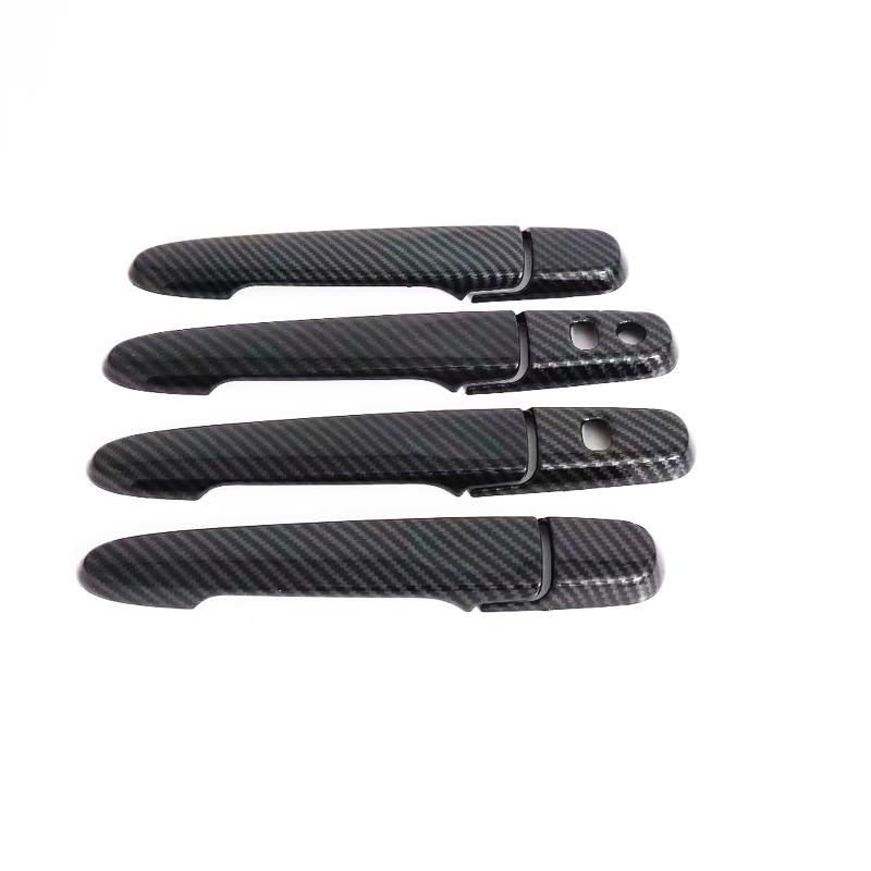 Glossy accessories black Carbon fiber pattern car side door handle cover trim for TOYOTA RUSH 2018- rush