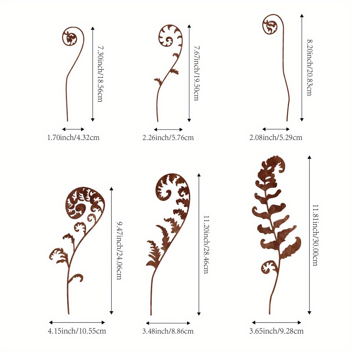 

6-pack Leaf Silhouette Rusty Flower Pot Decorations for Indoor Holiday Decorations Outdoor Garden Patio Lawn Decoration Ground Inserts