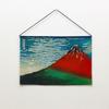 Kaei-lace Japanese Tapestry Katsushika Hokusai Fine Wind Clear Morning Red Fuji Wall Hanging 43x29cm Made In Japan