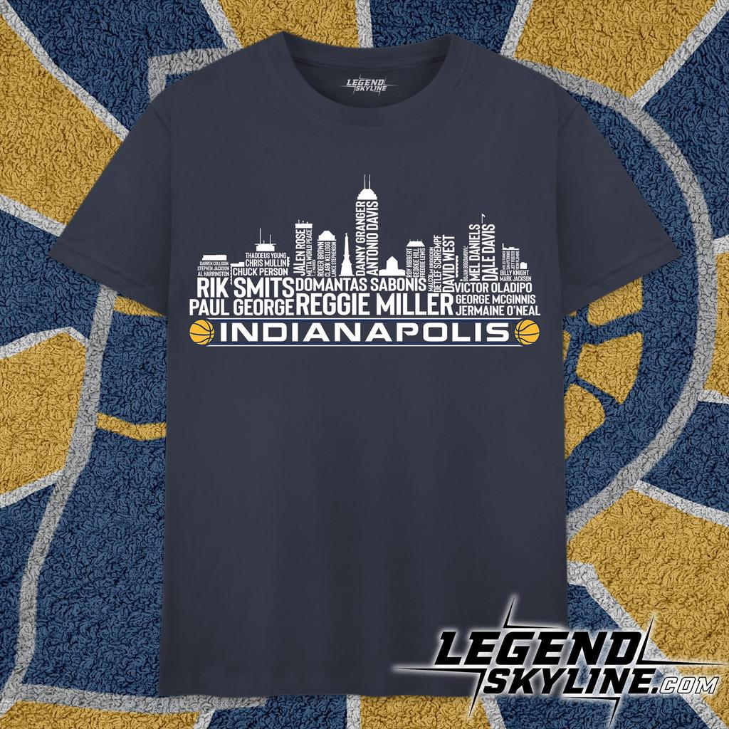 Indiana Basketball Greatest Of All Time Team Legends, Indianapolis City Skyline Shirt and kids tshirt